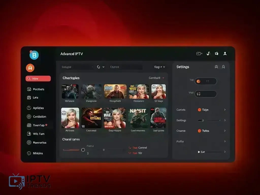 Dashboard showing IPTV Trends advanced features