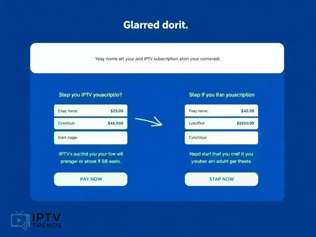 Step-by-step checkout process for IPTV Trends payment