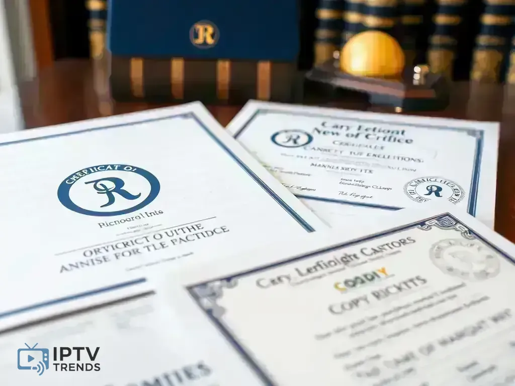 Copyright and licensing documentation for IPTV content