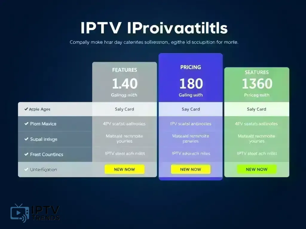 Visual comparison of IPTV Trends pricing tiers