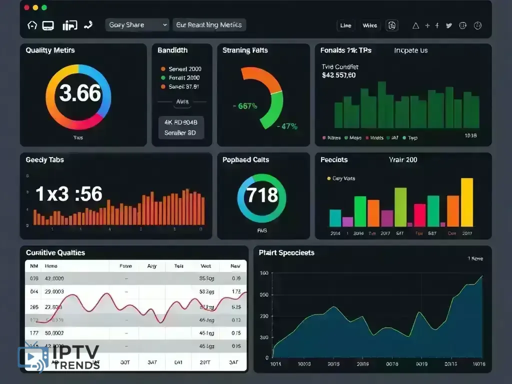 Dashboard showing streaming quality metrics and performance